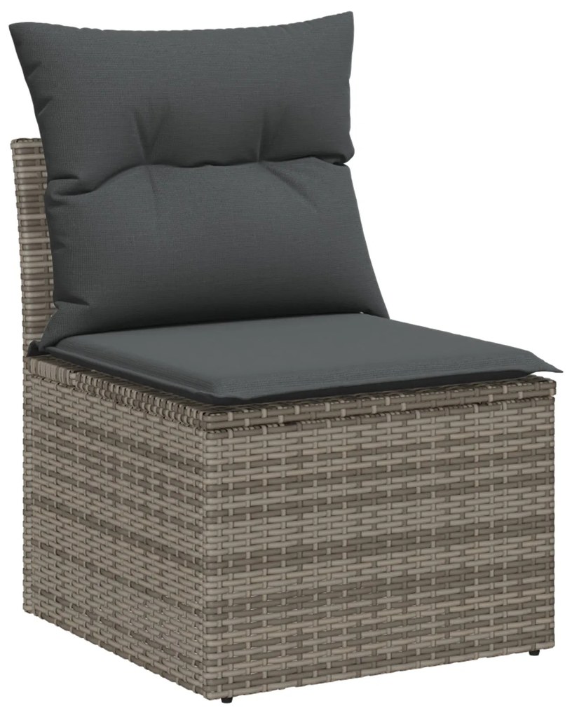 Conjunto de Sofá de Jardim vidaXL 5 Peças com Almofadas Preto Poliratt