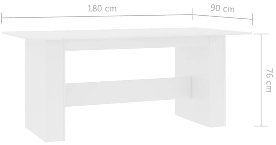 Mesa de jantar 180x90x76 cm derivados de madeira branco