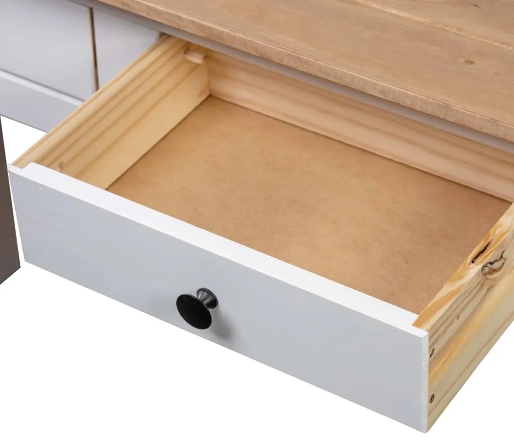 Mesa consola 110x40x72 cm pinho maciço Panama branco