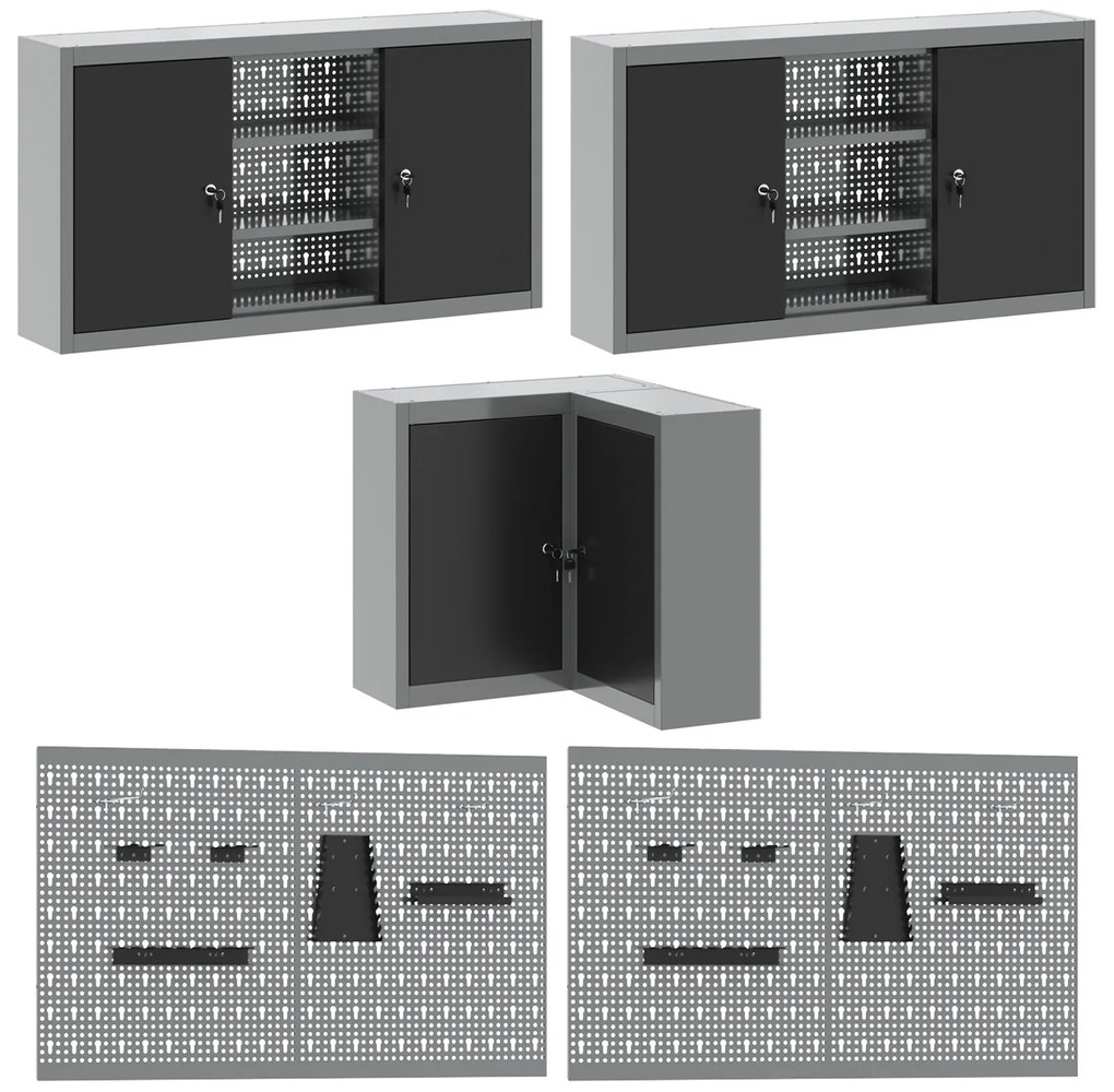 Conjunto de Armário de Trabalho e Painel de Ferramentas de 12 Peças vi