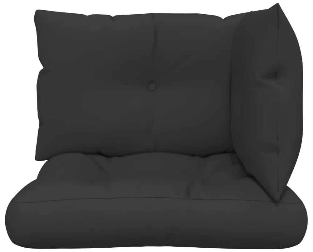 Almofadões para sofás de paletes 3 pcs tecido preto