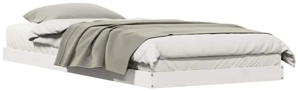 Estrutura de Cama de Chão vidaXL Branca 100x210 cm em Madeira Sólida d