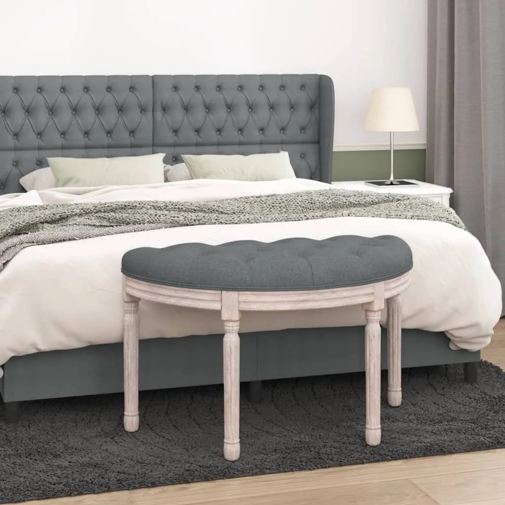 344409 vidaXL Banco 81,5x41x49 cm tecido cinzento-escuro