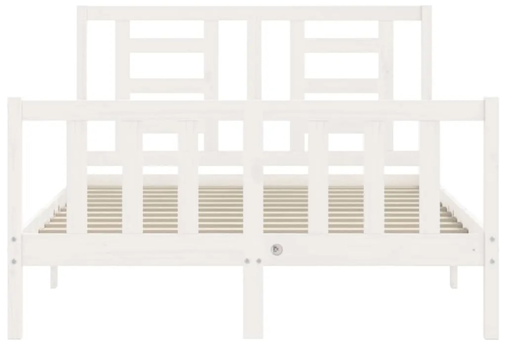 Cama sem colchão 120x200 cm madeira de pinho maciça branco