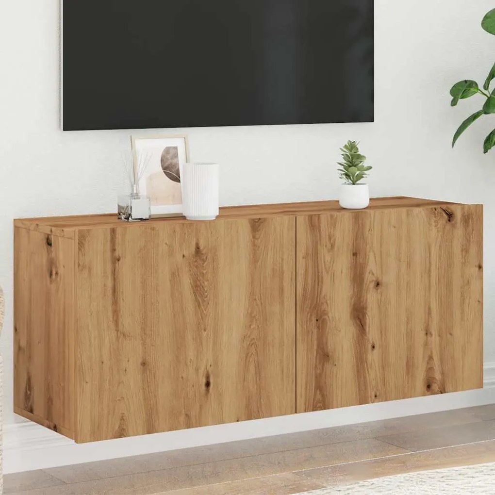 vidaXL Móvel de parede para TV 100x30x41 cm carvalho artesanal