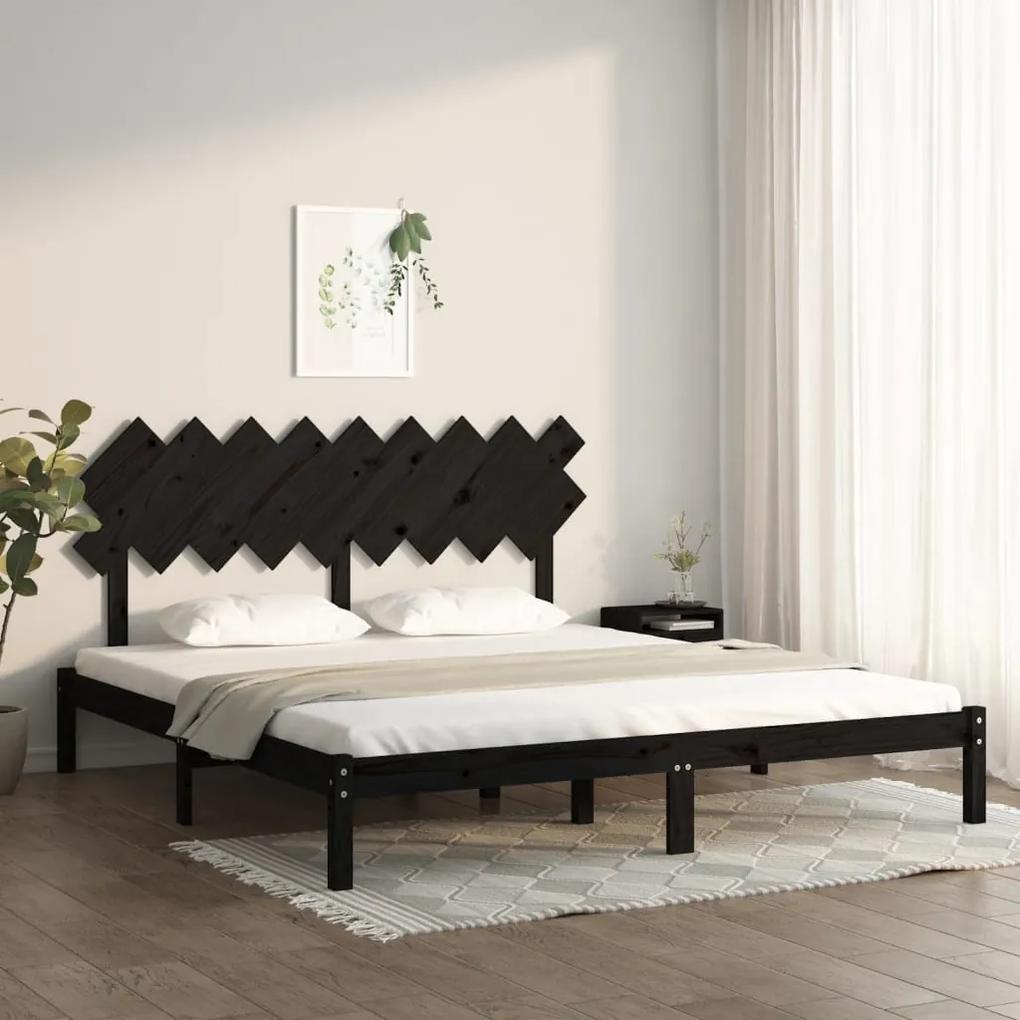 3104887 vidaXL Estrutura de cama super king 180x200 cm madeira maciça preto