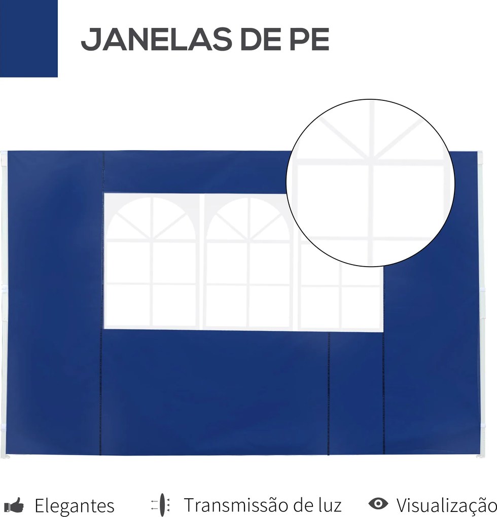 2 Paredes Laterais para Tenda 3x2 m Parede Lateral de Tecido Oxford co
