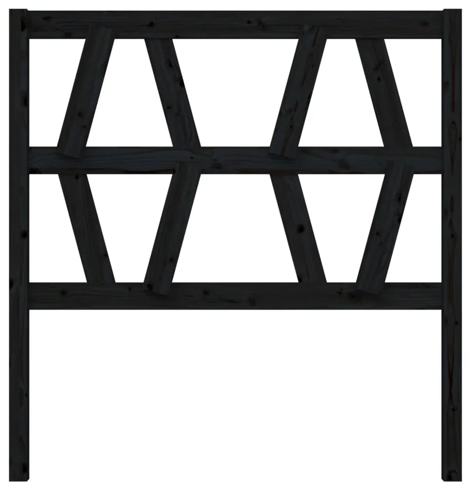 Cabeceira de cama 81x4x100 cm pinho maciço preto
