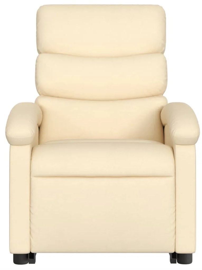 Poltrona reclinável elevatória tecido cor creme