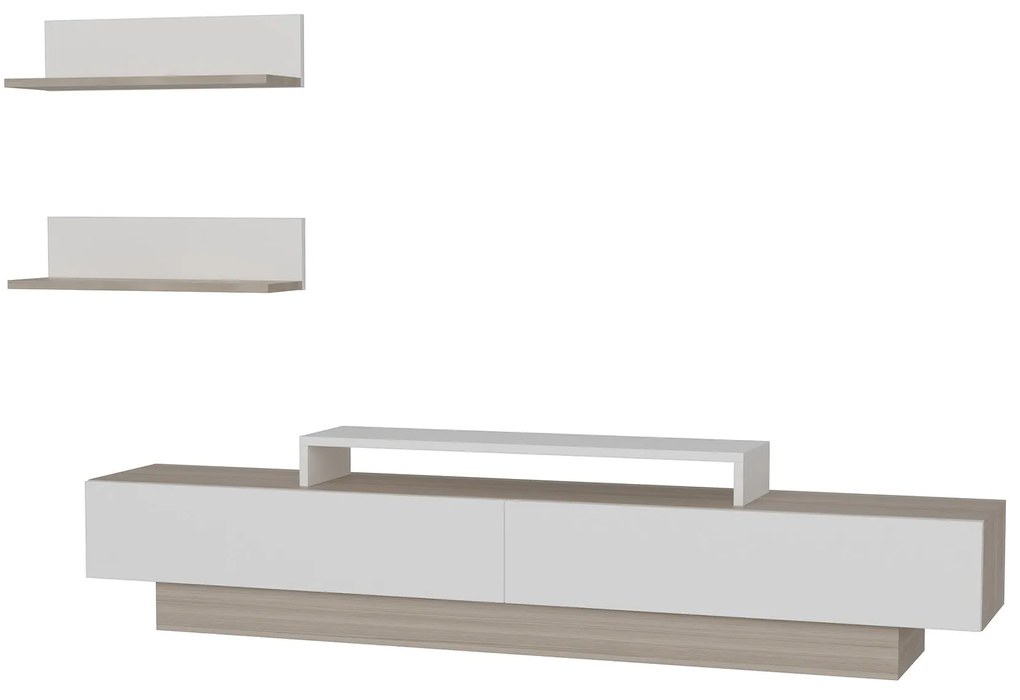 Móvel de TV Lusi – Branco e Córdoba – 180x31x40 cm + 2 Prateleiras de