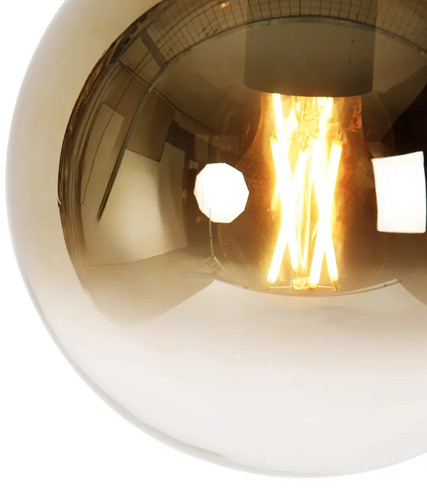 Candeeiro de suspensão inteligente preto com vidro dourado 20 cm incl. Wifi A60 - Pallon