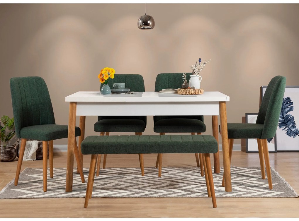 Mesa de Jantar Costa – Pinho Atlântico Branco – 120 cm x 77 cm x 75 cm