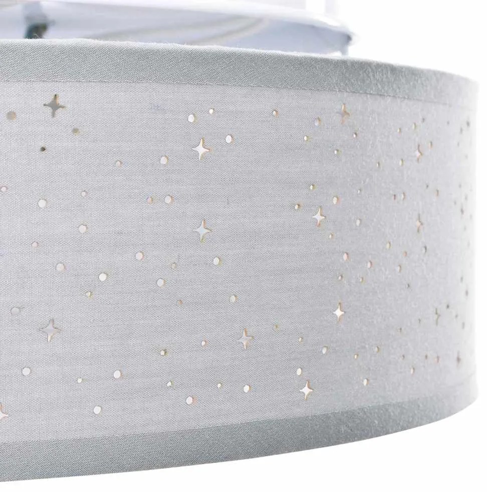 Luminárias de Teto com Cúpula Cheia de Estrelas Cinzenta Ø 30 cm Tecid