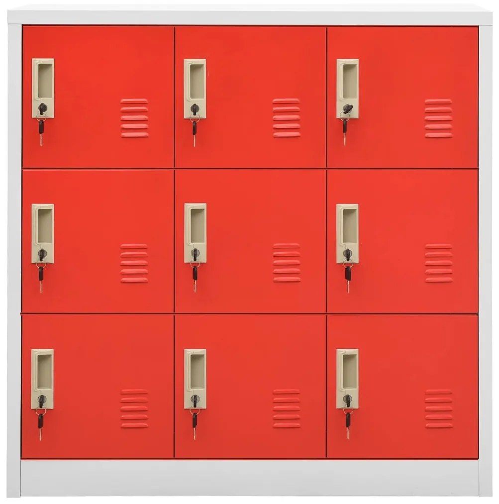 Cacifos 2 pcs 90x45x92,5 cm aço cinzento-claro e vermelho