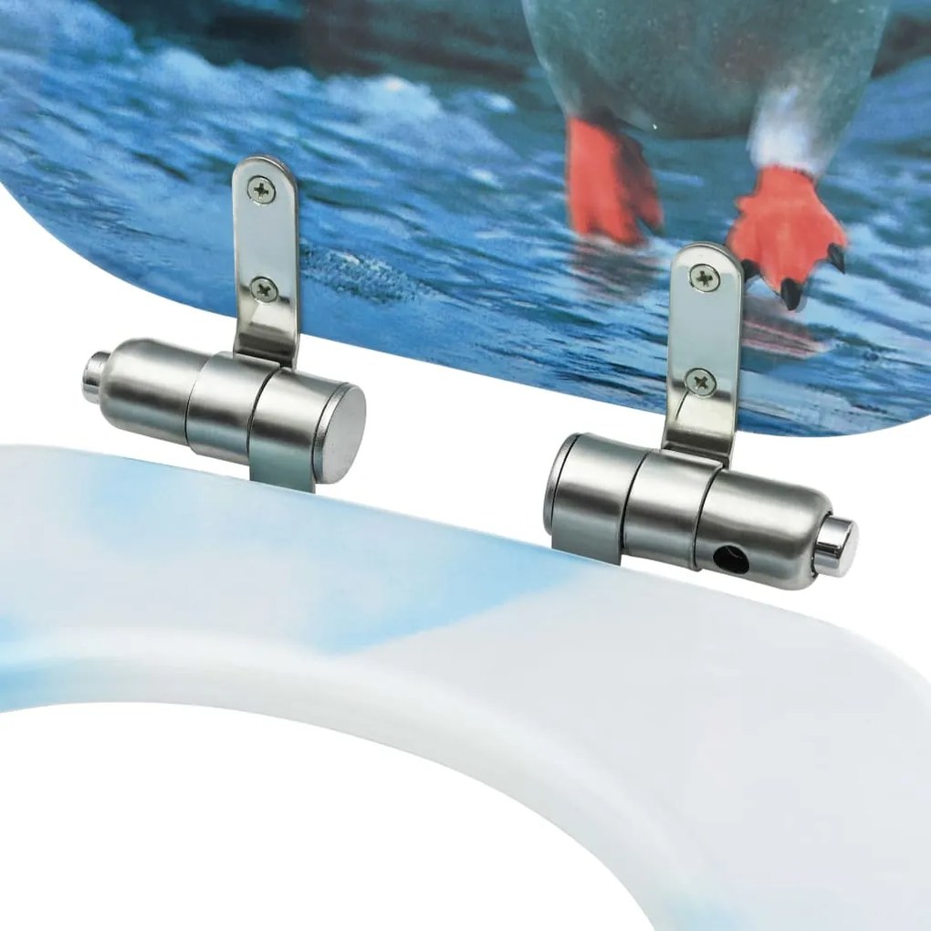 Assentos sanita com tampas fecho suave 2 pcs MDF design pinguim