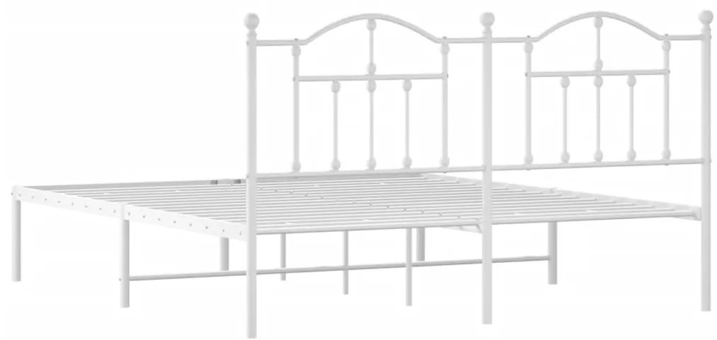 Estrutura de cama com cabeceira 160x200 cm metal branco
