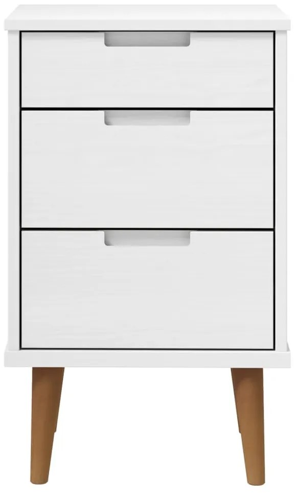 Mesa de cabeceira MOLDE 40x35x65 cm pinho maciço branco