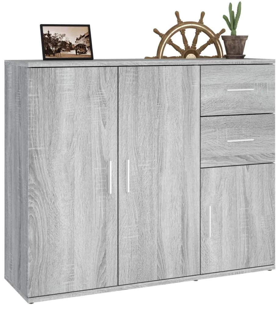 Aparador 91x29,5x75 cm derivados de madeira cinzento sonoma