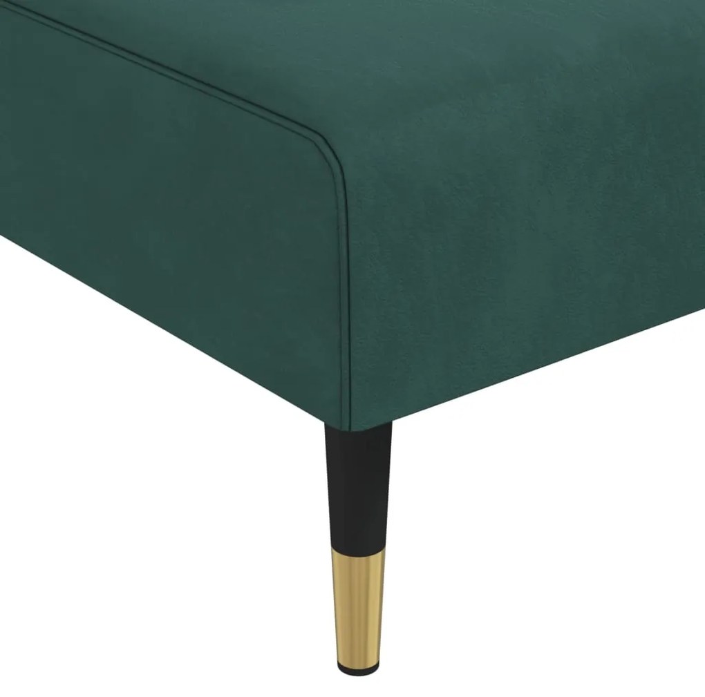 Sofá-cama em forma de L 271x140x70 cm veludo verde-escuro