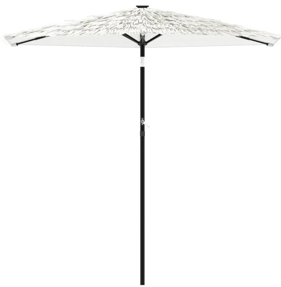 Guarda-sol de jardim com poste de aço 268x268x226 cm branco