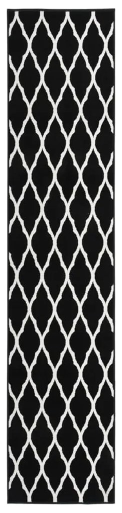 vidaXL Passadeira 60x300 cm polipropileno preto e branco