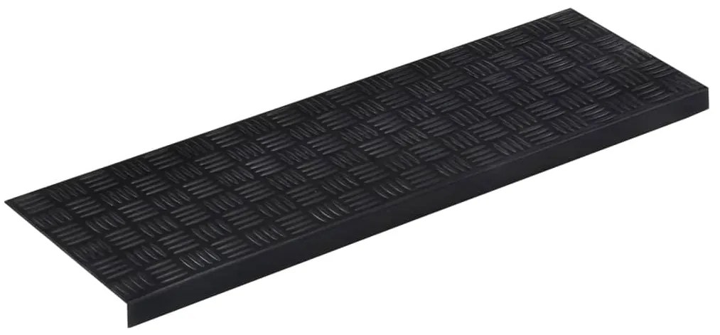 Tapetes de escada 5 pcs 25x75 cm borracha