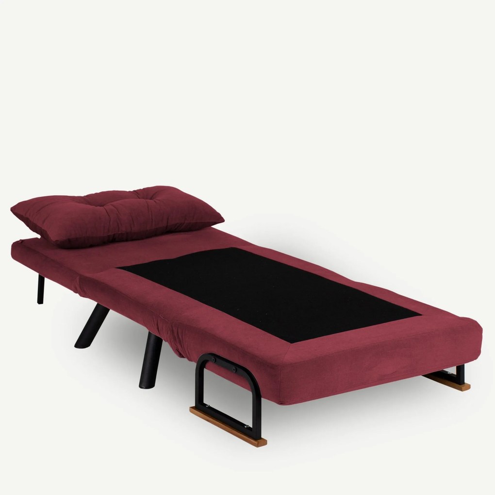 Sofá-Cama de 1 Lugar Sando – Bordeaux – 175x60 cm