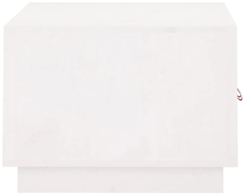 Mesa de centro 80x50x35 cm madeira de pinho maciça branco