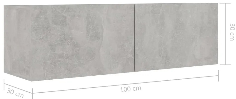 8 pcs conjunto de móveis TV derivados madeira cinzento cimento