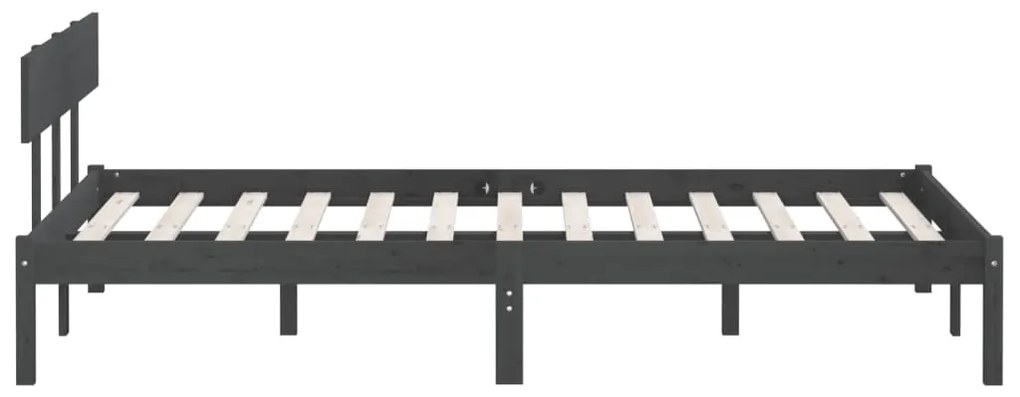 Estrutura cama pequena casal 120x190 cm pinho maciço cinza