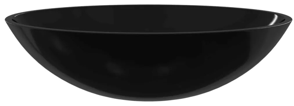 Lavatório 50x37x14 cm vidro preto