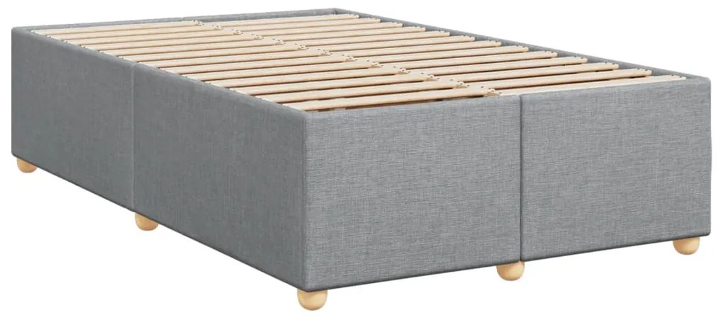 Cama com molas/colchão 120x200 cm tecido cinza-claro