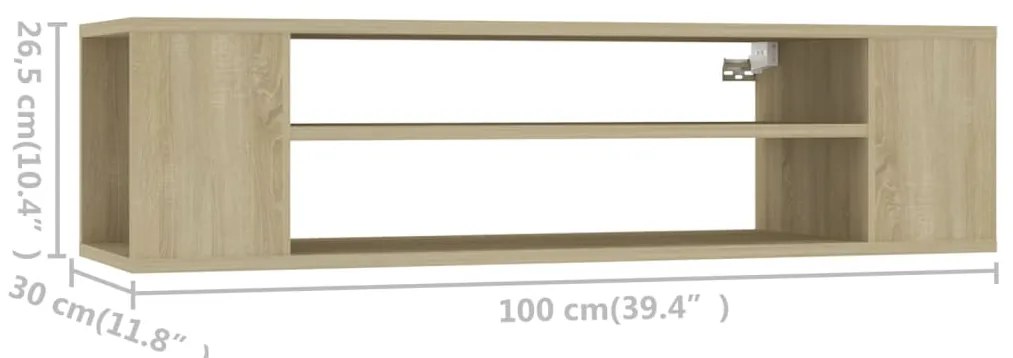 Armário TV suspenso 100x30x26,5 deriv. madeira carvalho sonoma