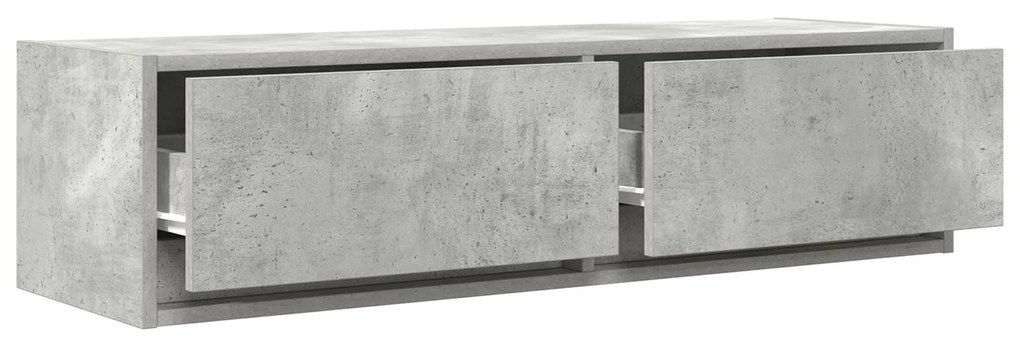 Armário para TV Cinza Concreto 100x31x25,5 cm Madeira Engenharia