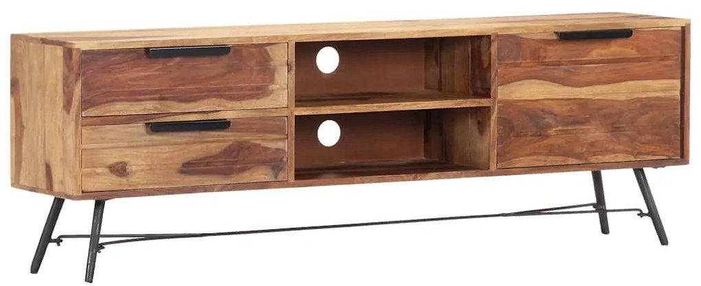 vidaXL Móvel de TV 140x28x47 cm madeira de acácia maciça