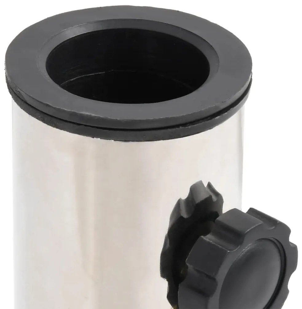 Base de guarda-sol para poste de Ø38/48 mm aço inox. prateado