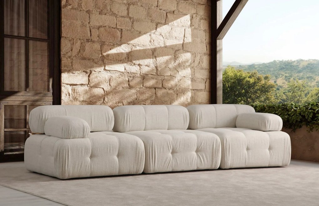 Sofá de 3 Lugares Doblo – Creme – 300cm x 100cm x 80cm