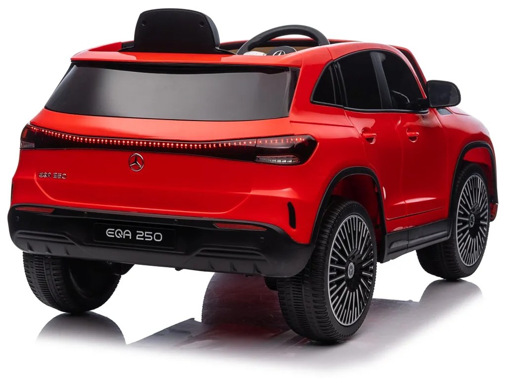 Carro elétrico para Crianças Mercedes Benz EQA 250 12V 4x4 Rodas Espuma EVA, Assento couro ecológico Vermelho