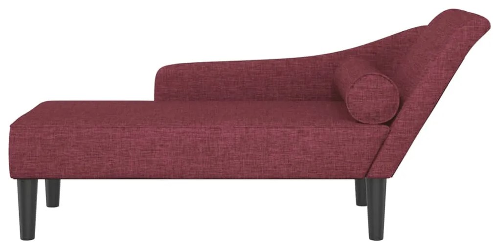 Chaise longue com almofadões tecido vermelho tinto