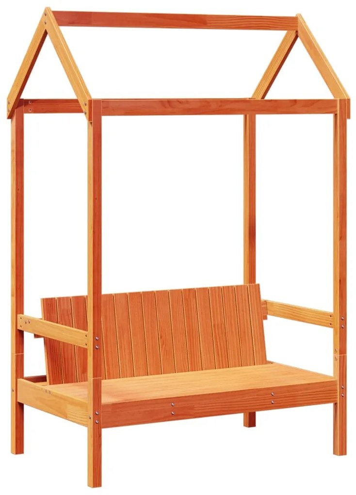 Conj. sofá-cama c/ telhado 80x200 cm pinho maciço castanho-mel