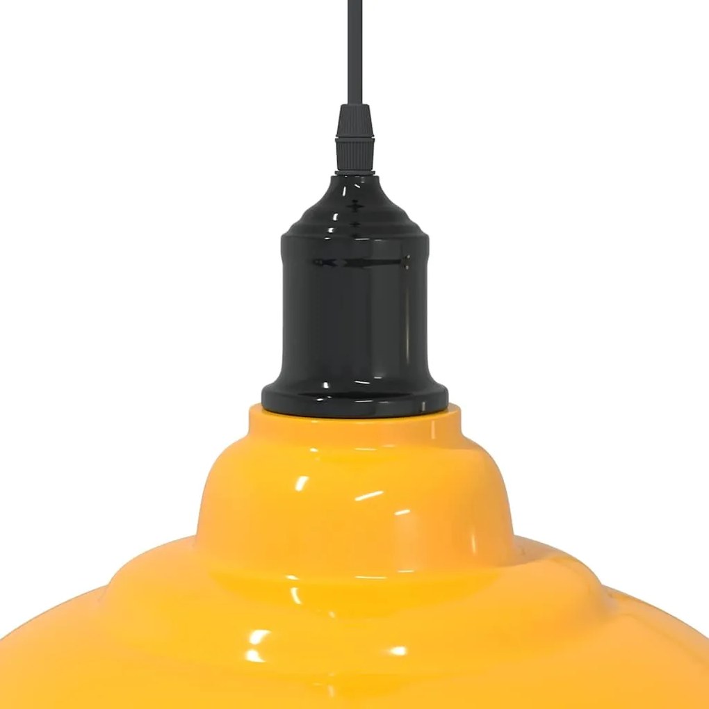 Candeeiro suspenso regulável altura E27 amarelo brilhante Ø31cm