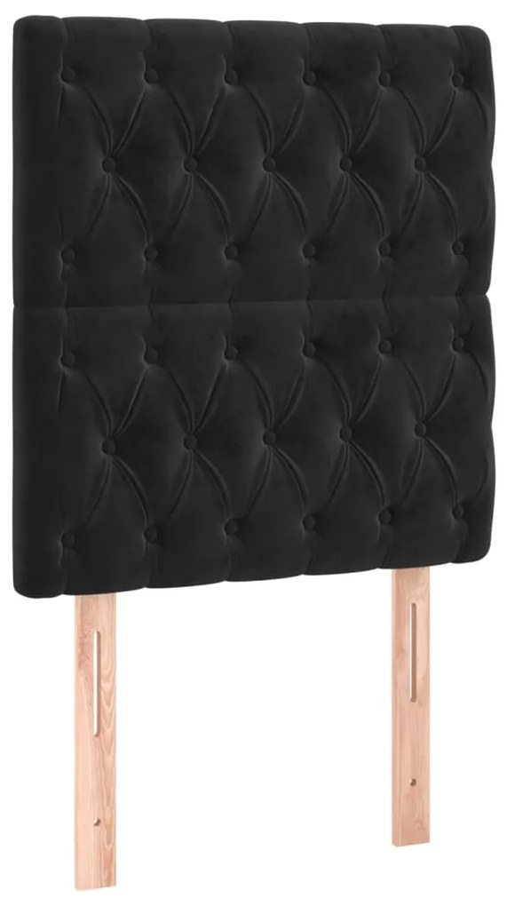 Cama com molas/colchão 80x200 cm veludo preto