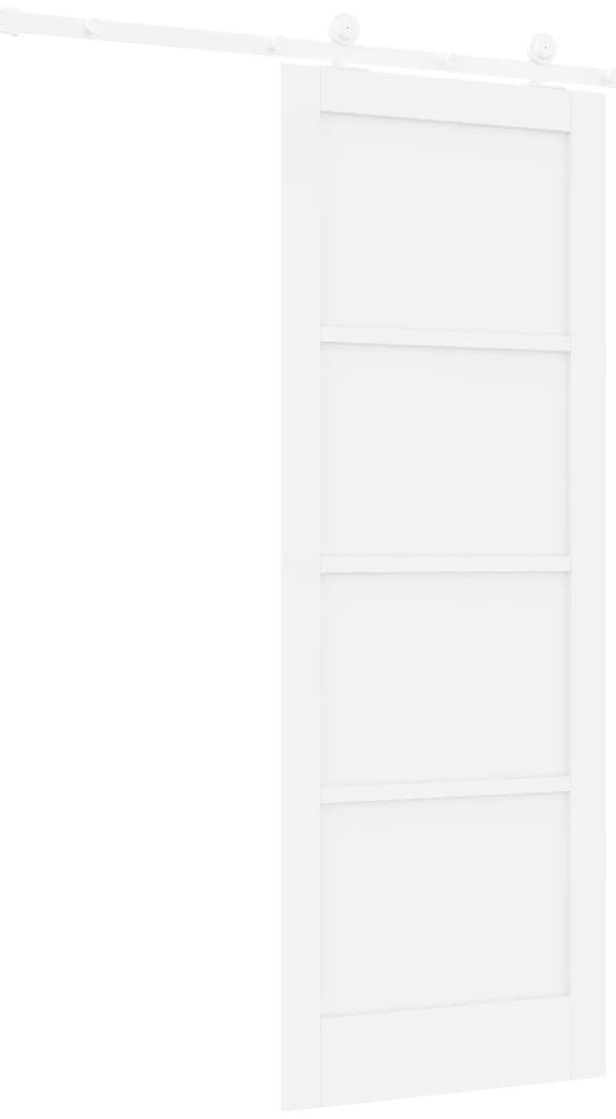 Porta Deslizante com Conjunto de Ferragens "ORKDAL" Branca Madeira Mac