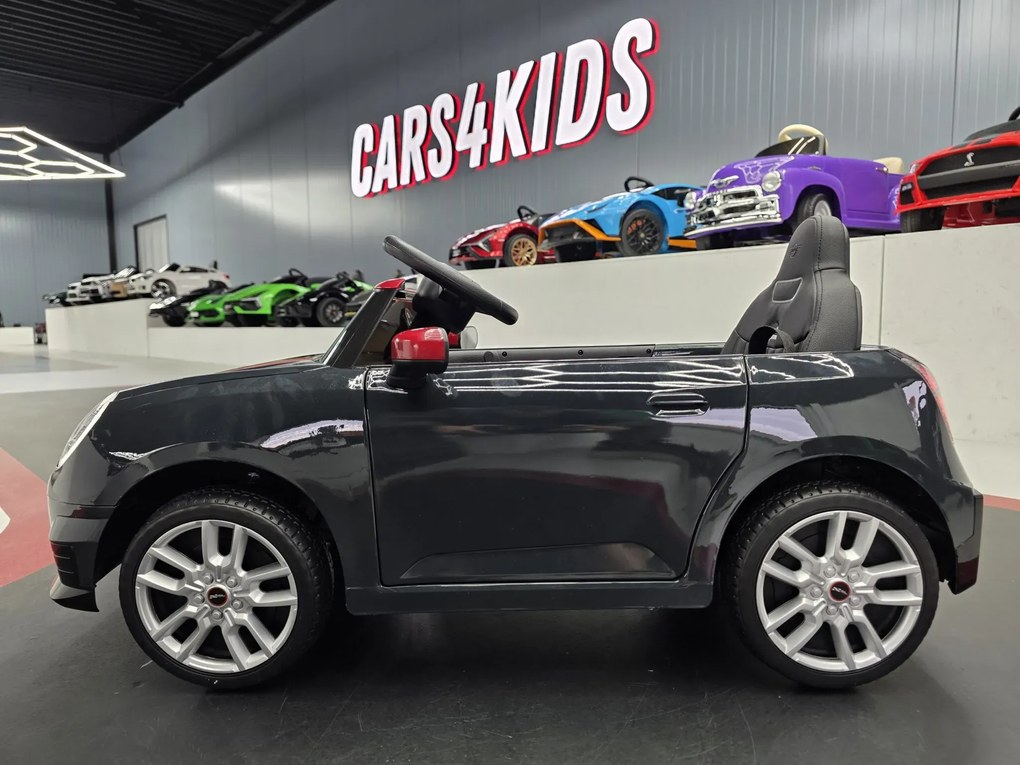 Carro elétrico para crianças Mini Cooper S 12V Pneus EVA, Assento de couro sintético Preto metálico