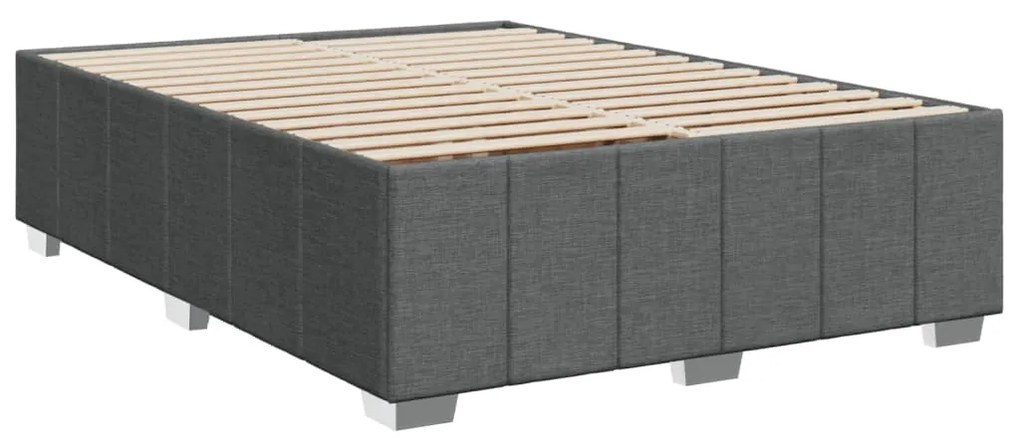 Estrutura de cama sem colchão 160x200 cm tecido cinzento-escuro