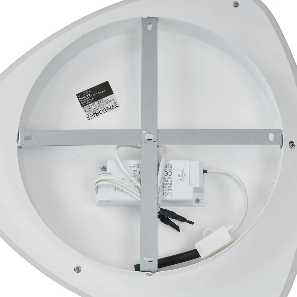 Plafon de design branco com forma orgânica cinza escura incl. LED regulável - Taylor