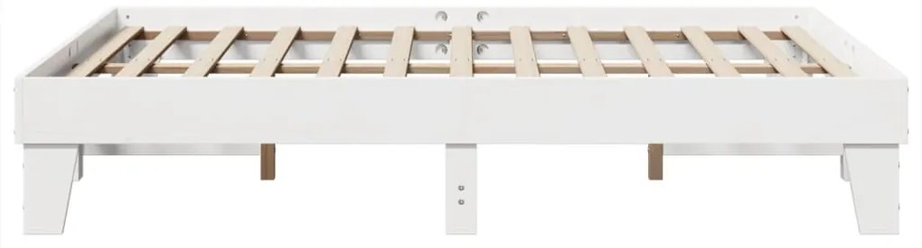 Cama sem colchão 140x190 cm madeira de pinho maciça branco