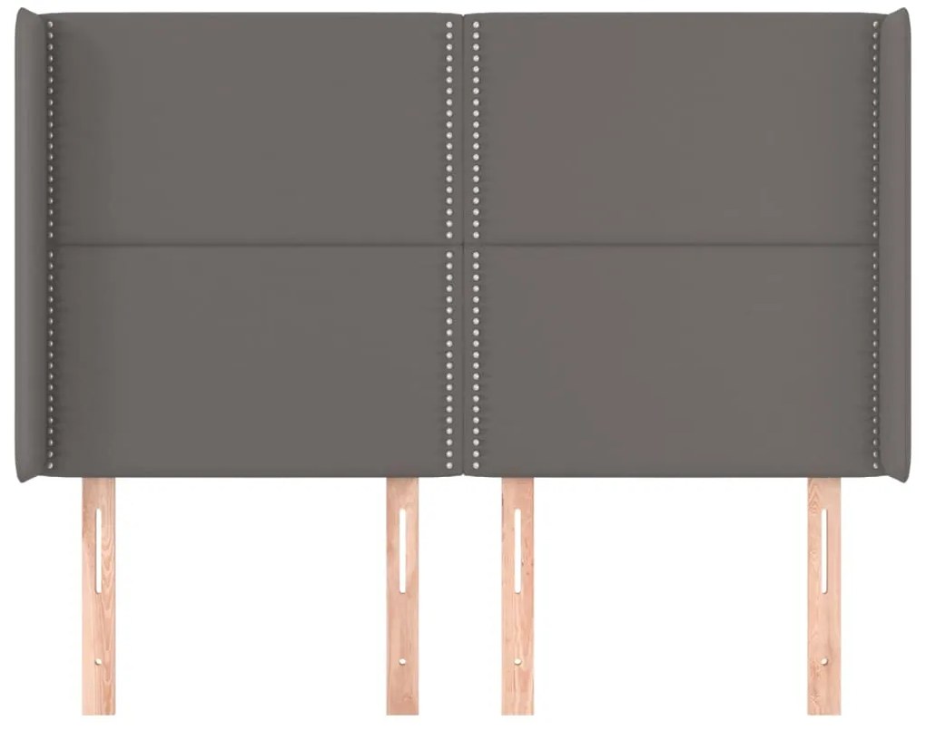 Cabeceira cama c/ abas couro artif. 147x16x118/128 cm cinzento