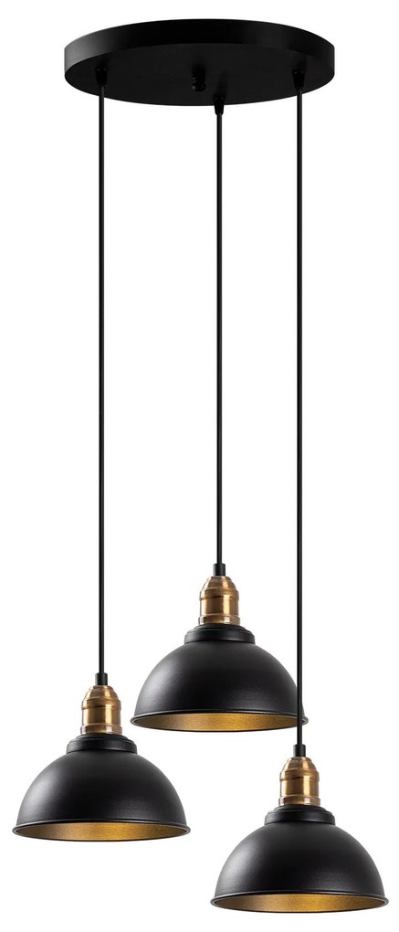 Chandelier Varzan – Preto Antique – 44 x 44 x 117 cm