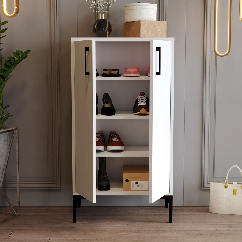 Sapateira Prag – Branco – 60x111x35 cm